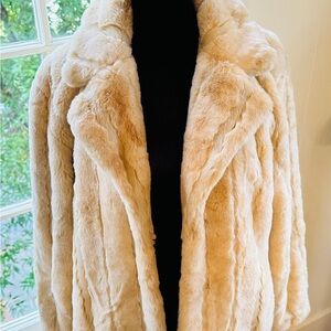 Luxurious Cream Faux Fur Coat